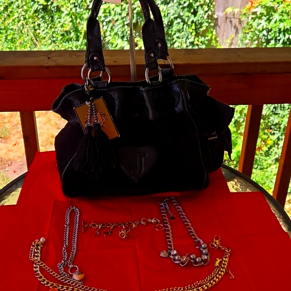 Juicy couture black day dreamer Bag With Juicy Jewelry